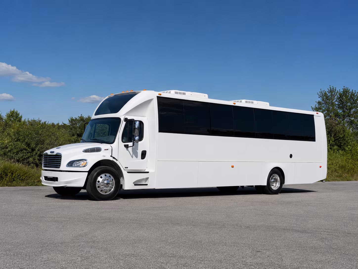 Miami wedding party bus shuttle ready for guests