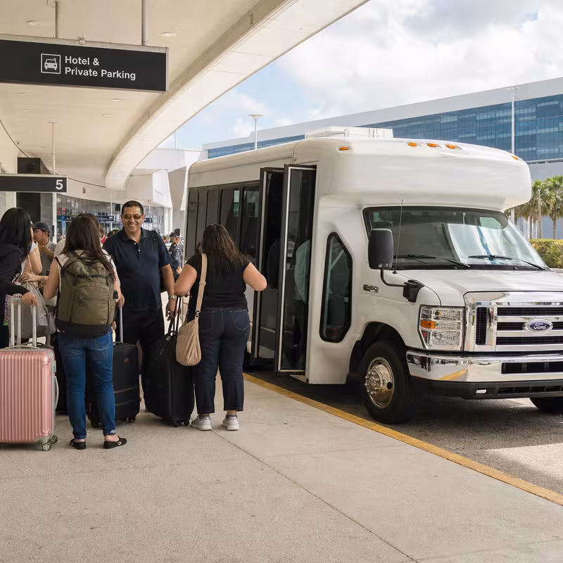 Black Mercedes Sprinter van staged for a Miami Airport Transportation group