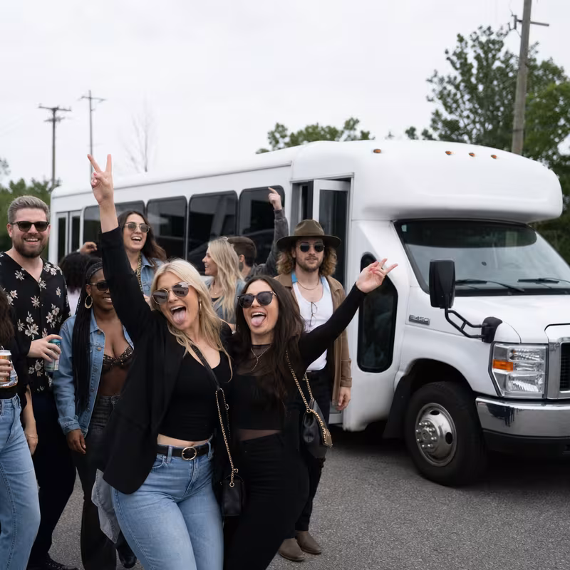 Black Mercedes Sprinter van staged for a Miami Concert Transportation group