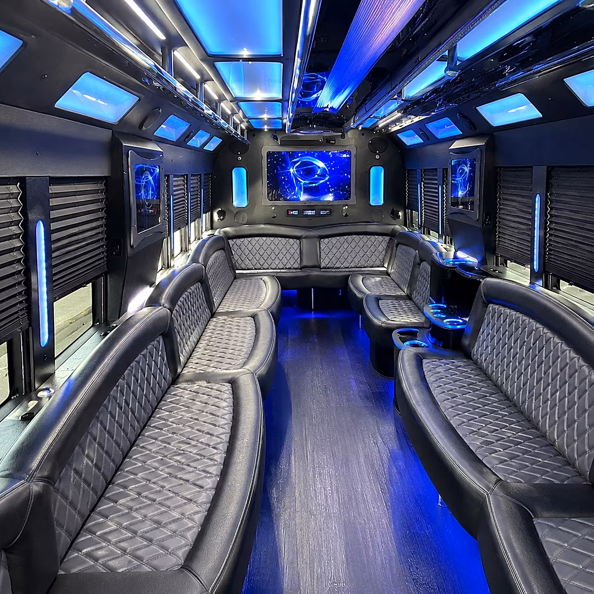 Miami Private Event Transportation party bus interior