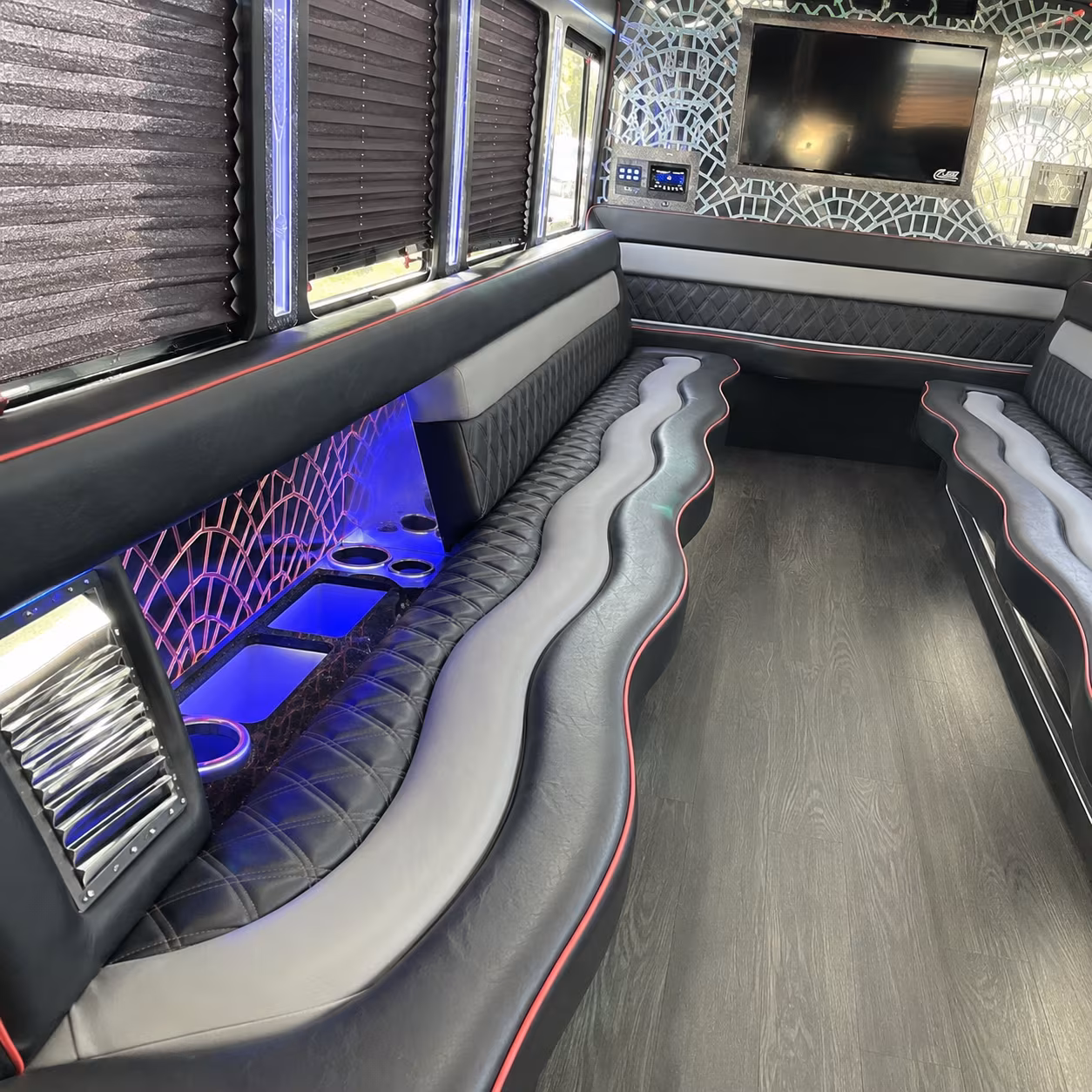Miami Private Event Transportation party bus interior