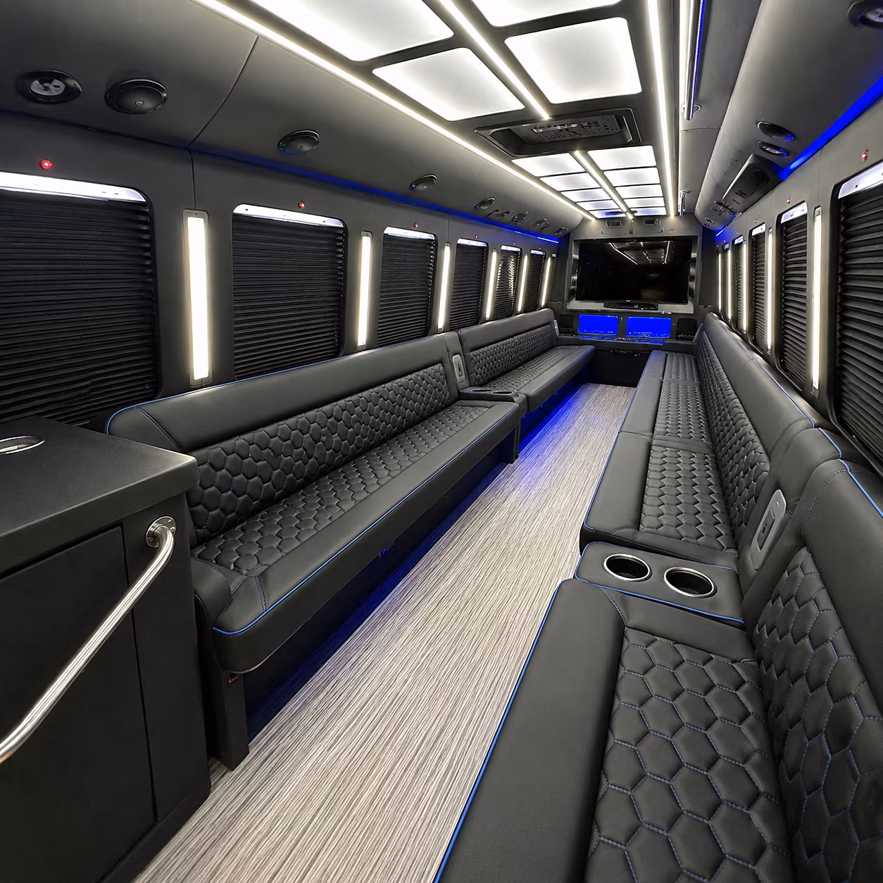 Miami Prom & Homecoming Transportation party bus interior
