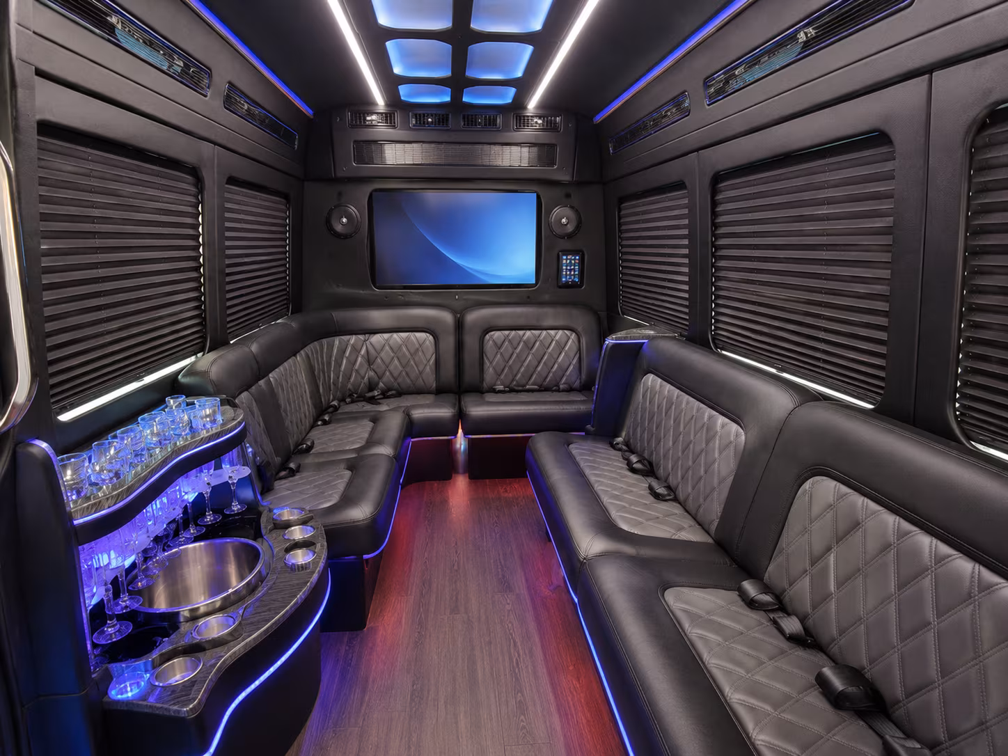 Miami School Event Transportation party bus exterior