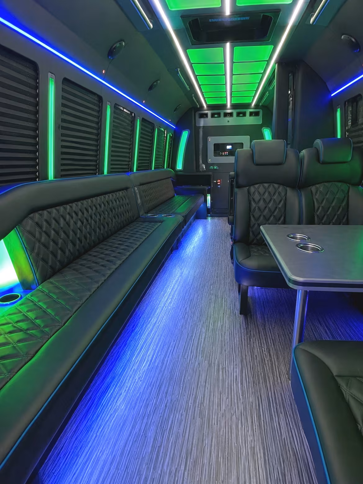Miami Sporting Event Transportation party bus interior
