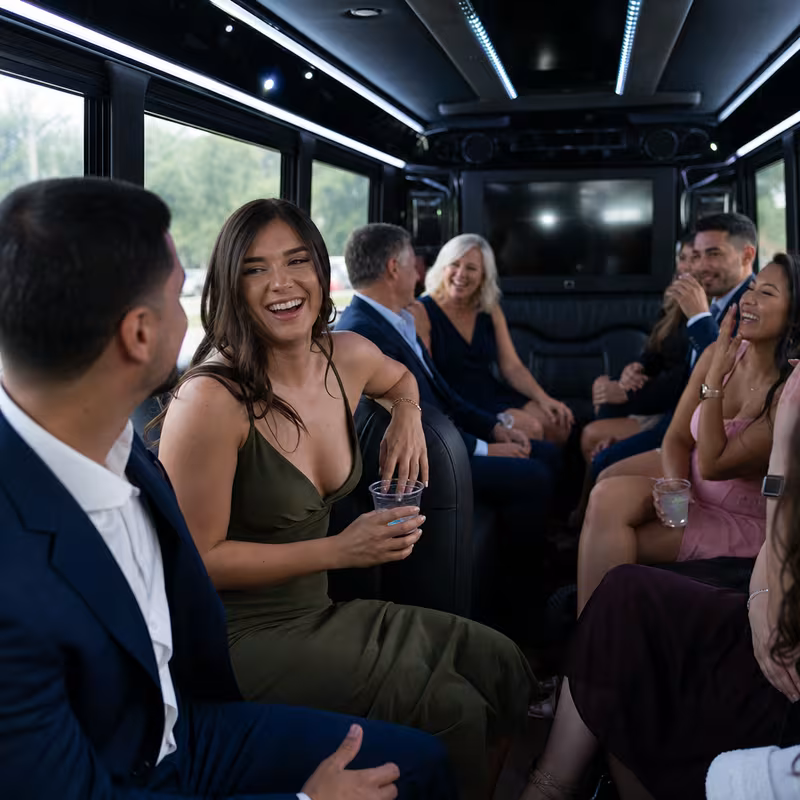 Black Mercedes Sprinter van staged for a Miami Private Event Transportation group
