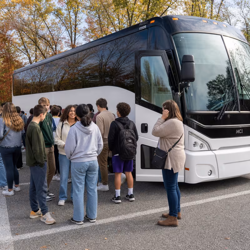 Black Mercedes Sprinter van staged for a Miami School Transportation group