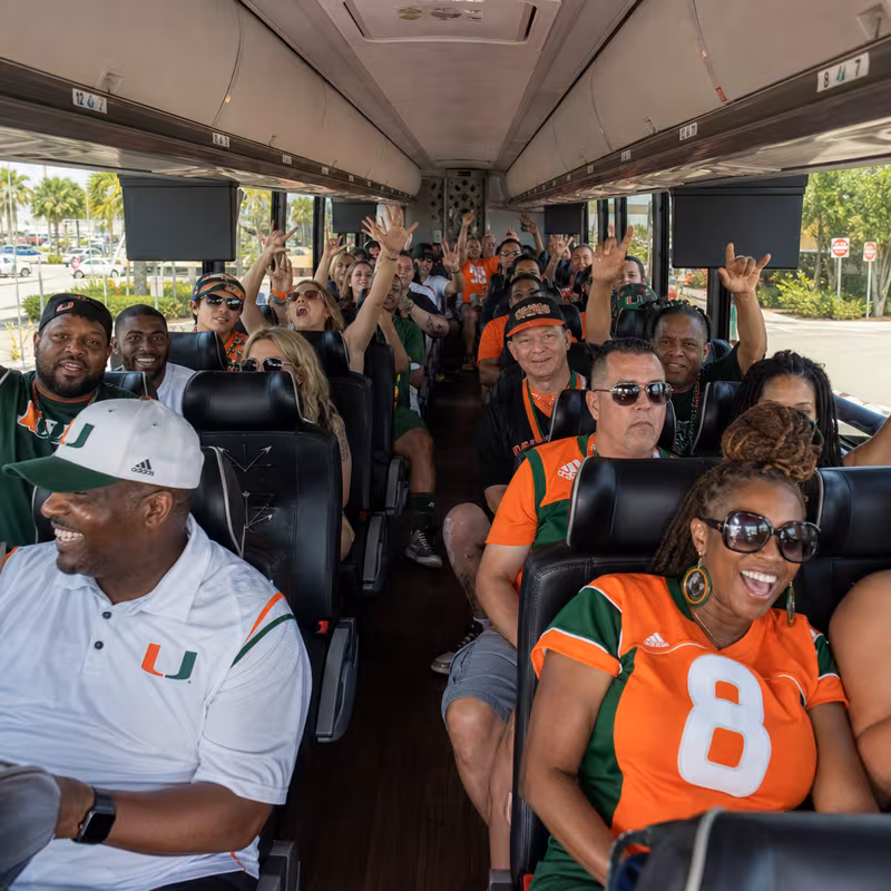 Black Mercedes Sprinter van staged for a Miami Sporting Event Transportation group